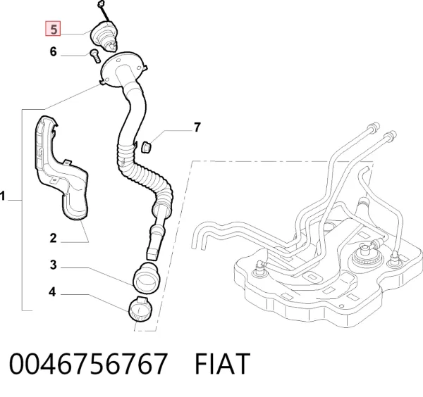 Tapa de depósito de combustible 0046756767 Fiat/Alfa/Lancia