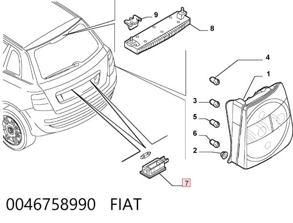 Luz matricula 0046758990 Fiat/Alfa/Lancia