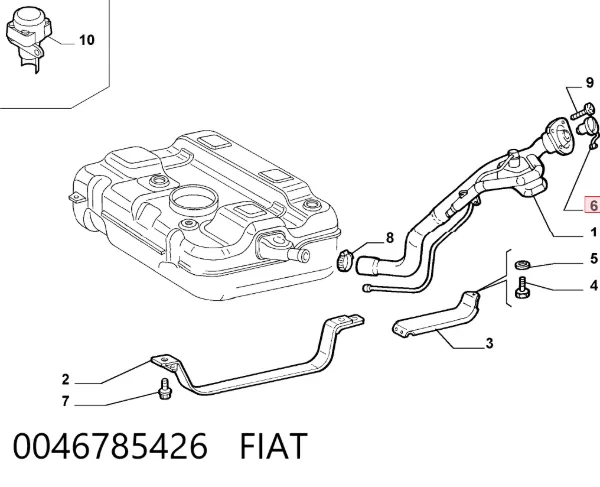 Tapa de depósito de combustible 0046785426 Fiat/Alfa/Lancia