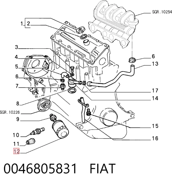 Filtro de aceite 0046805831 Fiat/Alfa/Lancia