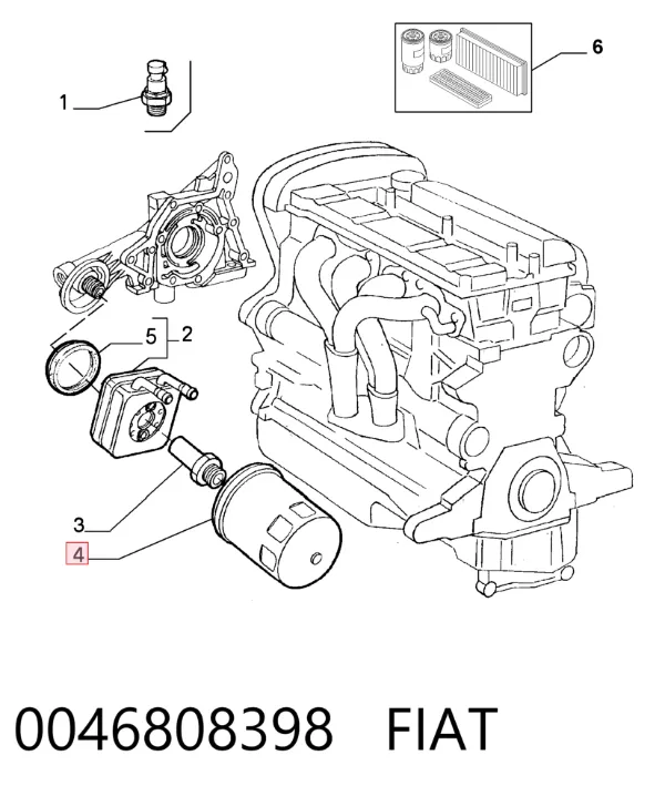 Filtro de aceite 0046808398 Fiat/Alfa/Lancia