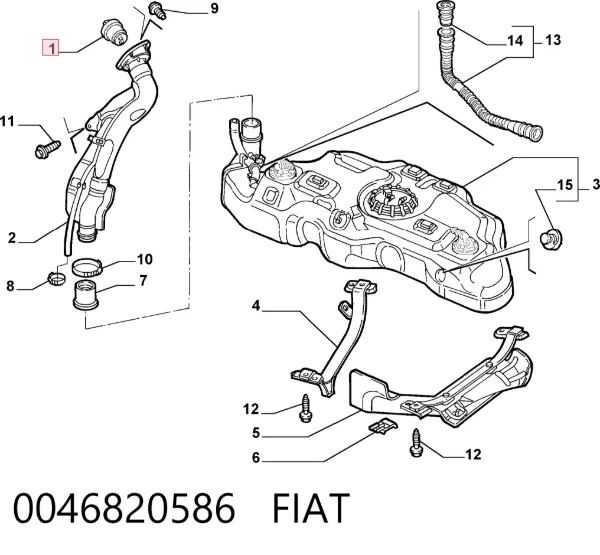 Tapa de depósito de combustible 0046820586 Fiat/Alfa/Lancia