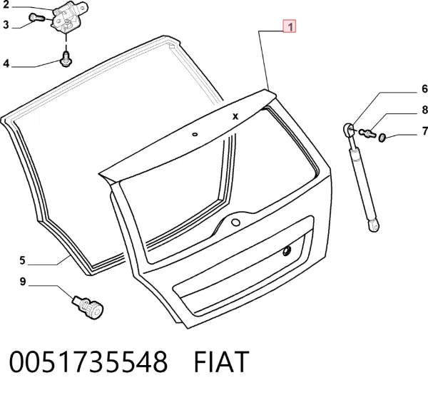 Puerta trasera 0051735548 Fiat/Alfa/Lancia