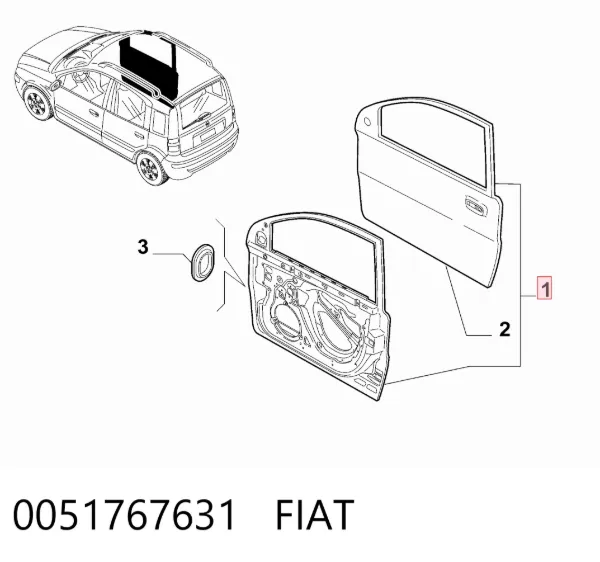 Puerta delantera izquierda Fiat Panda II