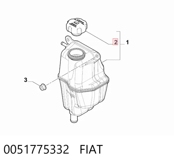 Tapón depósito de refrigerante 0051775332 Fiat/Alfa/Lancia