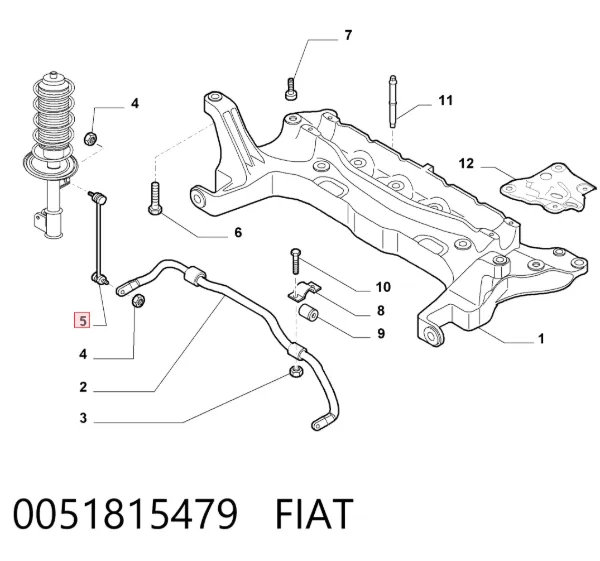 Bieleta estabilizadora delantera 0051815479 Fiat/Alfa/Lancia
