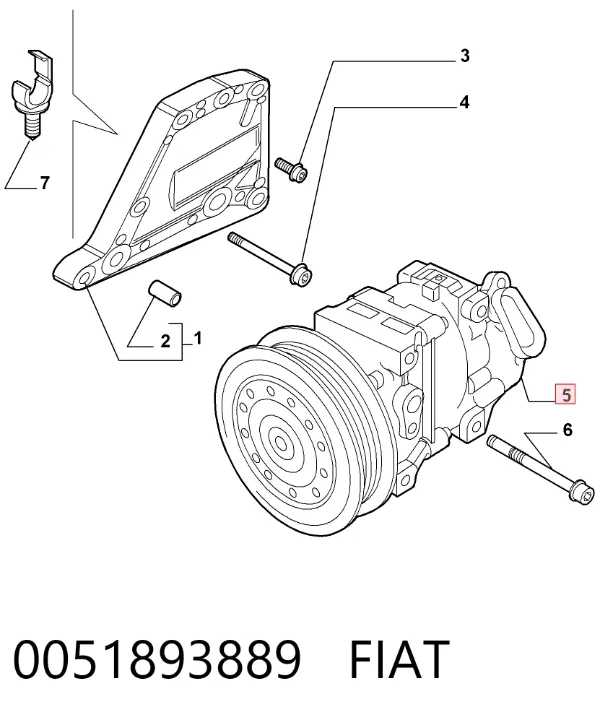 Compresor de aire acondicionado 0051893889 Fiat/Alfa/Lancia