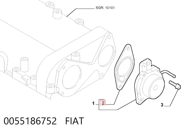 Junta de la bomba de vacío 0055186752 Fiat/Alfa/Lancia