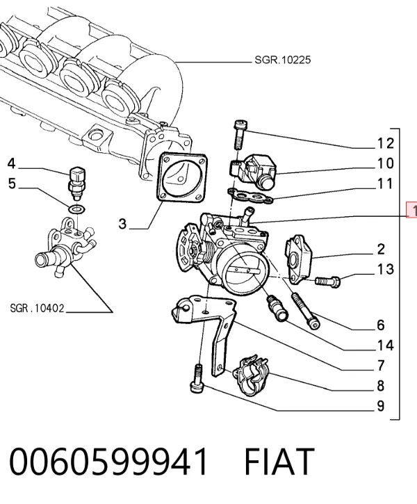 Cuerpo de mariposa Alfa Romeo 146 930