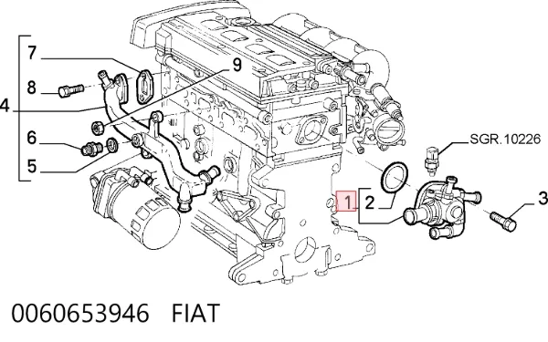 Termostato 0060653946 Fiat/Alfa/Lancia