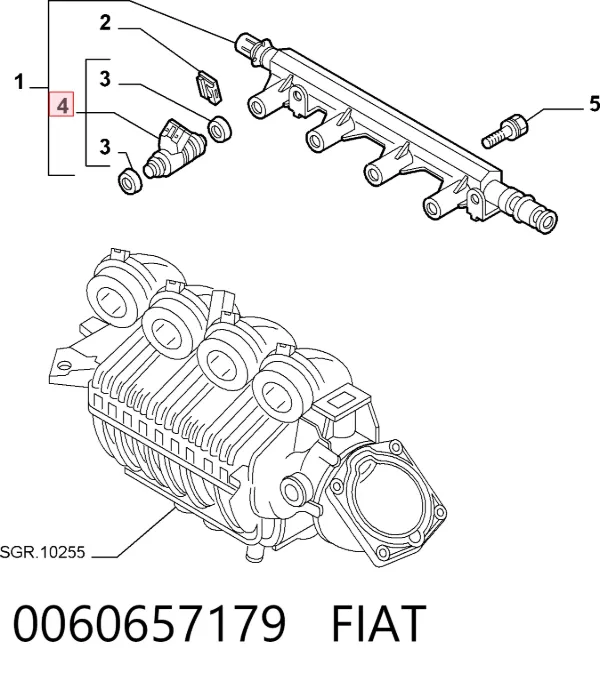 Inyector 0060657179 Fiat/Alfa/Lancia