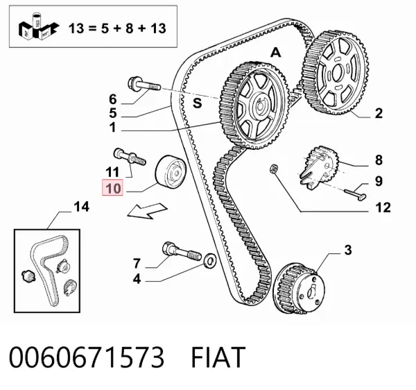 Polea correa distribución 0060671573 Fiat/Alfa/Lancia