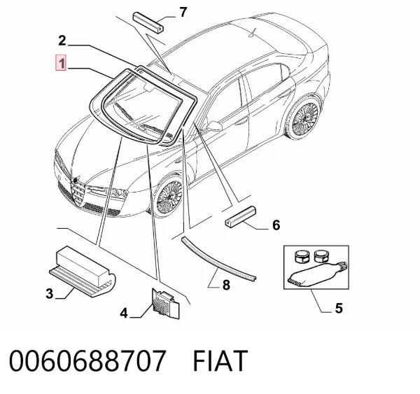 Parabrisas 0060688707 Fiat/Alfa/Lancia