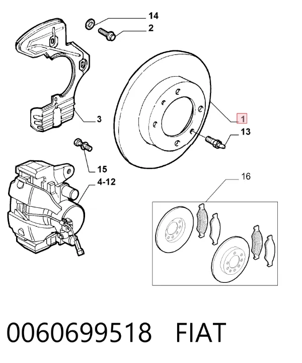 Disco de freno 0060699518 Fiat/Alfa/Lancia