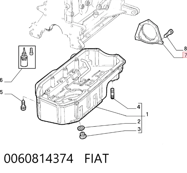 Retén de cigüeñal 0060814374 Fiat/Alfa/Lancia
