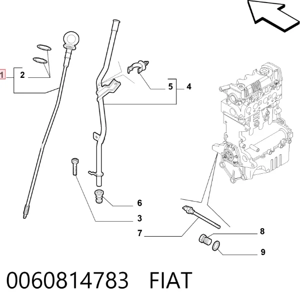 Varilla de aceite 0060814783 Fiat/Alfa/Lancia