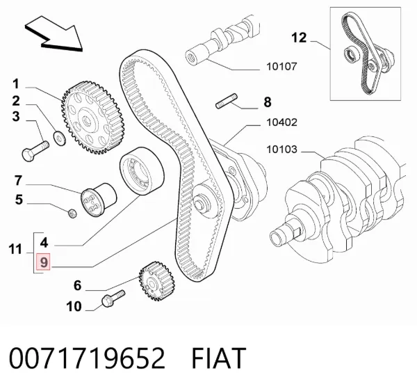 Correa distribución 0071719652 Fiat/Alfa/Lancia