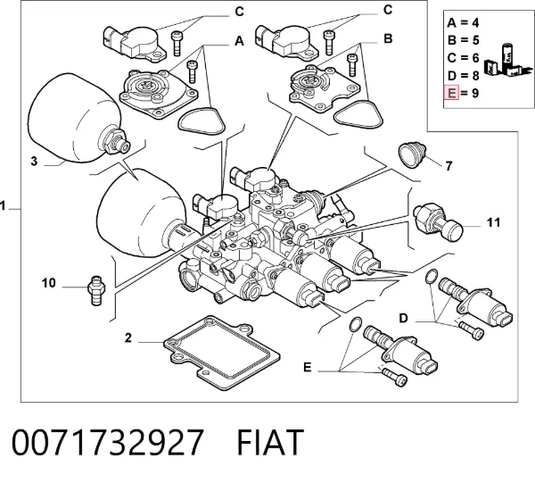 Solenoide de transmisión automática 0071732927 Fiat/Alfa/Lancia