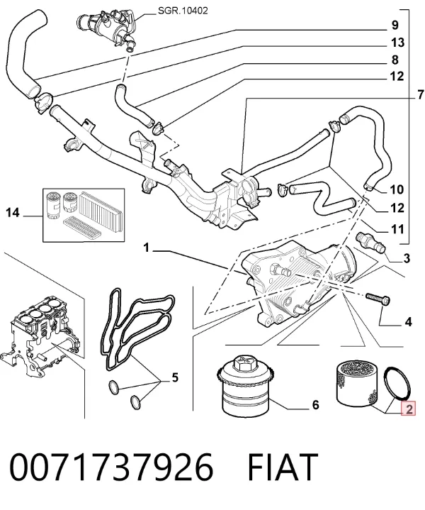 Filtro de aceite 0071737926 Fiat/Alfa/Lancia