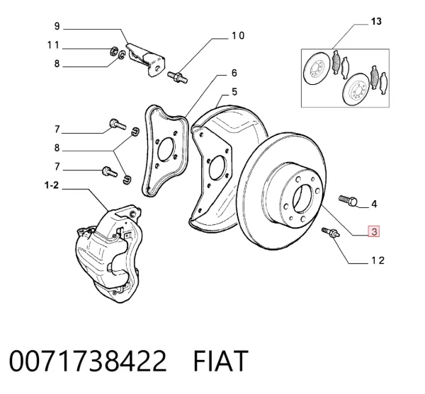 Disco de freno 0071738422 Fiat/Alfa/Lancia