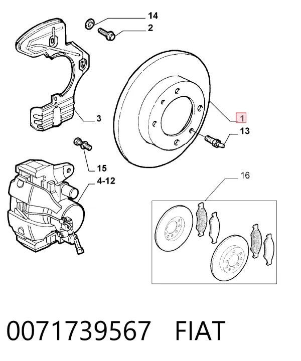 Disco de freno 0071739567 Fiat/Alfa/Lancia