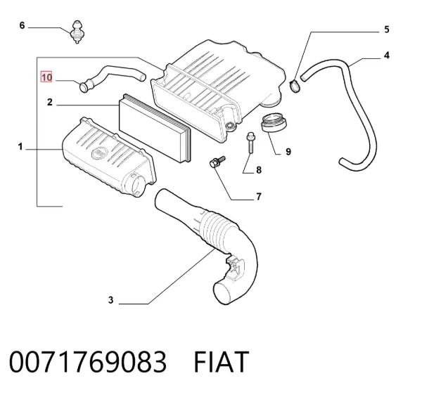 Tubo de ventilación del cárter 0071769083 Fiat/Alfa/Lancia