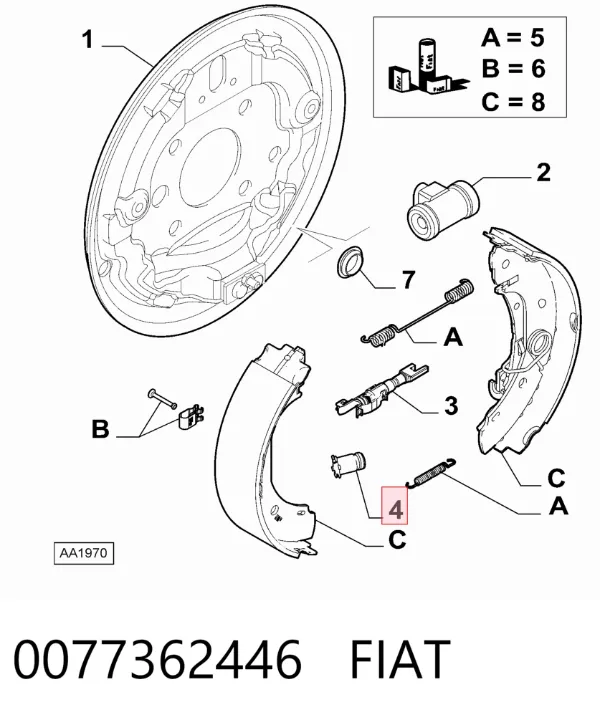 Guía del cable del freno de mano 0077362446 Fiat/Alfa/Lancia