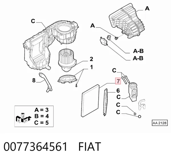 Filtro de habitáculo 0077364561 Fiat/Alfa/Lancia