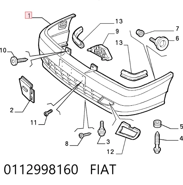 Paragolpes 0112998160 Fiat/Alfa/Lancia