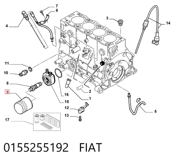 Filtro de aceite 0155255192 Fiat/Alfa/Lancia