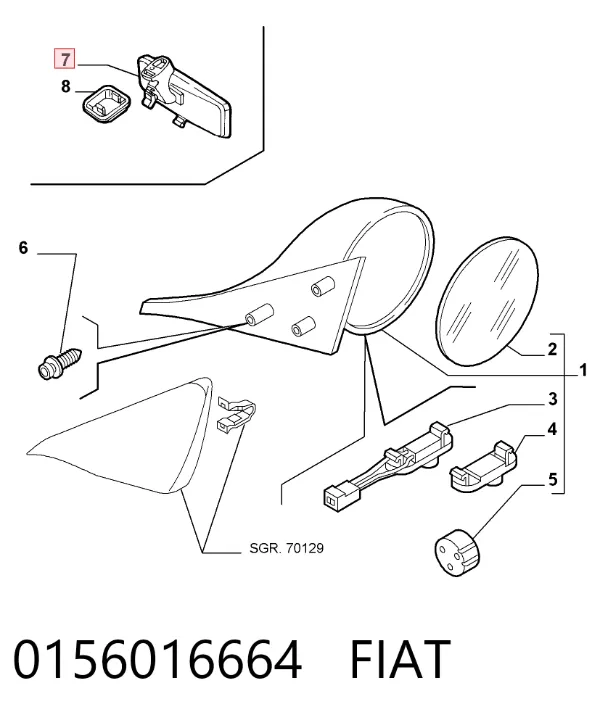 Espejo interior 0156016664 Fiat/Alfa/Lancia