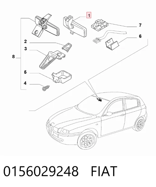 Espejo interior 0156029248 Fiat/Alfa/Lancia
