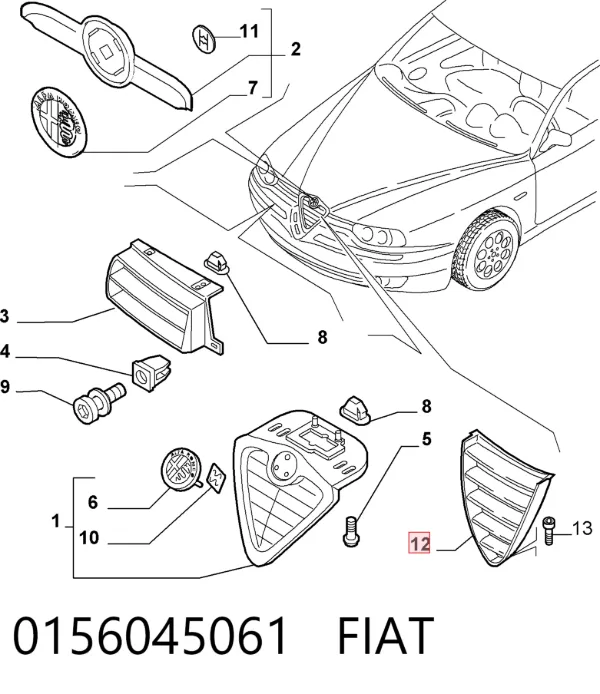 Parrilla 0156045061 Fiat/Alfa/Lancia