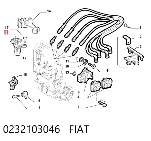 Sensor de árbol de levas 0232103046 Fiat/Alfa/Lancia