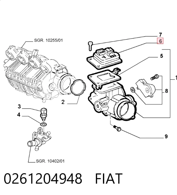 ECU 0261204948 Fiat/Alfa/Lancia