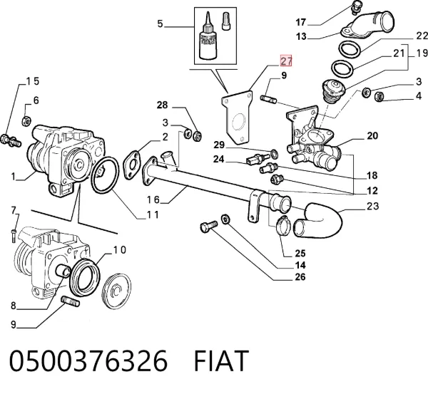 Junta de termostato 0500376326 Fiat/Alfa/Lancia