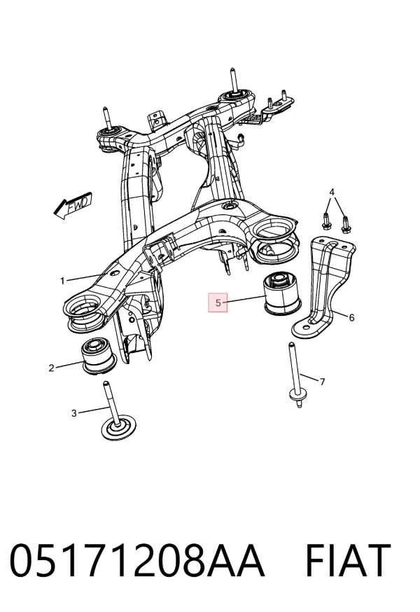 Silentblock trasero 05171208AA Fiat/Alfa/Lancia
