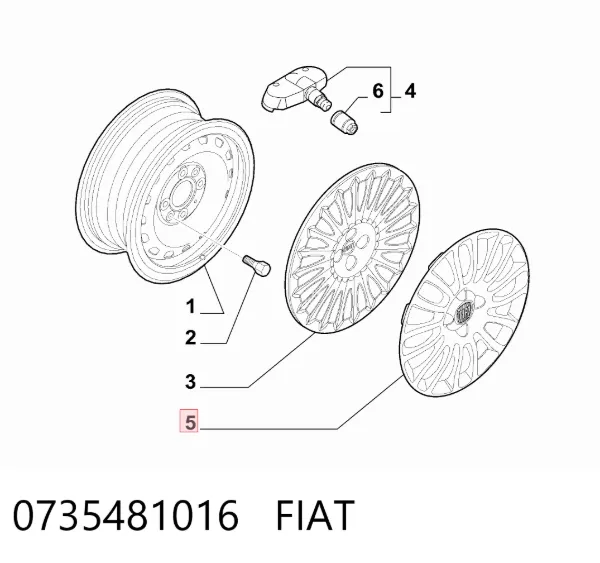 Tapacubos 0735481016 Fiat/Alfa/Lancia