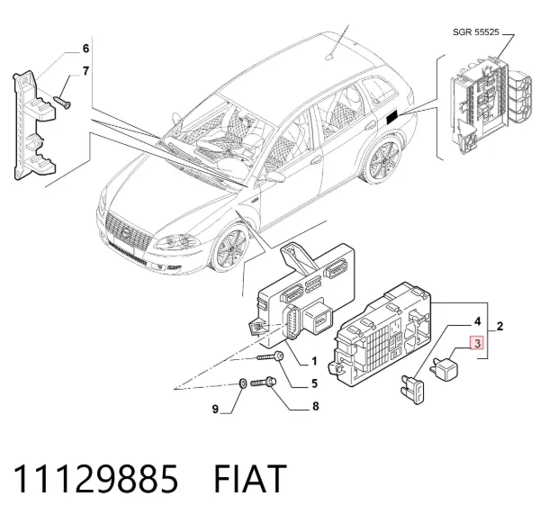 Relé ventilador 11129885 Fiat/Alfa/Lancia