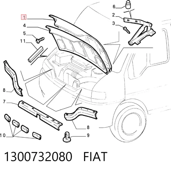 Capó 1300732080 Fiat/Alfa/Lancia