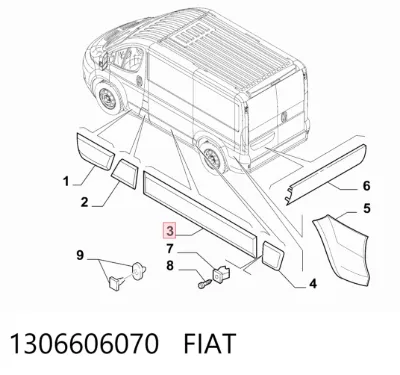 Moldura de puerta corredera FIAT 1306606070
