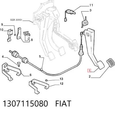 Pedal de embrague FIAT 1307115080