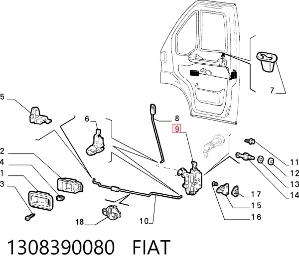 Cerradura 1308390080 Fiat/Alfa/Lancia