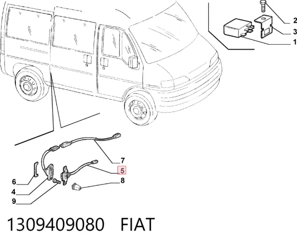 Interruptor de puerta corrediza 1309409080 Fiat/Alfa/Lancia