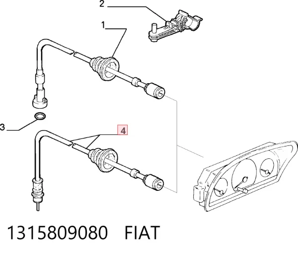 Cable velocímetro 1315809080 Fiat/Alfa/Lancia