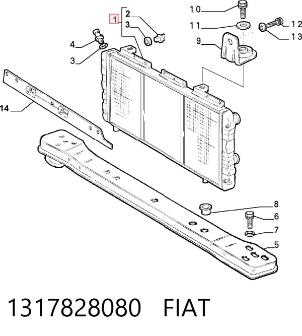 Radiador 1317828080 Fiat/Alfa/Lancia
