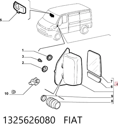Espejo retrovisor derecho FIAT 1325626080