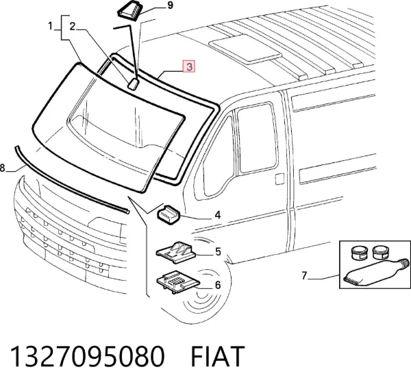 Junta de parabrisas 1327095080 Fiat/Alfa/Lancia