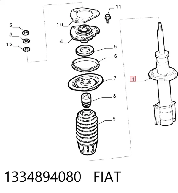 Amortiguador 1334894080 Fiat/Alfa/Lancia