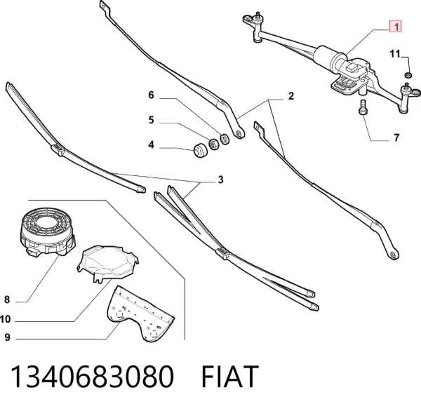 Varilla de limpiaparabrisas 1340683080 Fiat/Alfa/Lancia